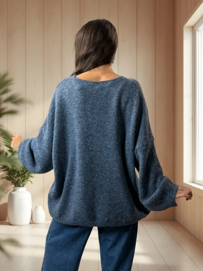 CLAUDIO - PULL BLEU LOGO BOHEME JUSQU'A LA TAILLE 54/56