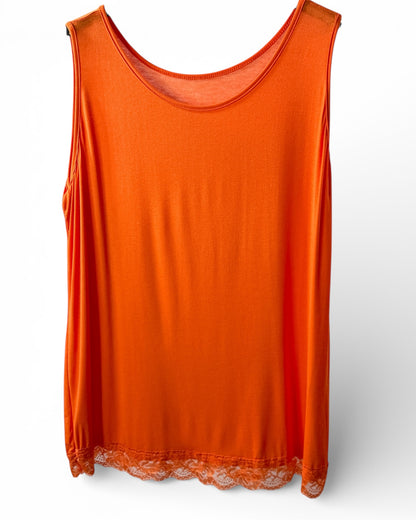 ALICE - TOP ORANGE EN VISCOSE TAILLE 44/46 A 52/54