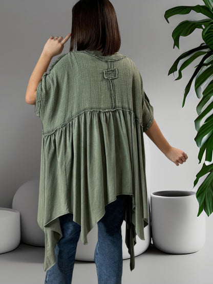 LOUNA - TUNIQUE KAKI ASYMETRIQUE JUSQU'A LA TAILLE 54/56