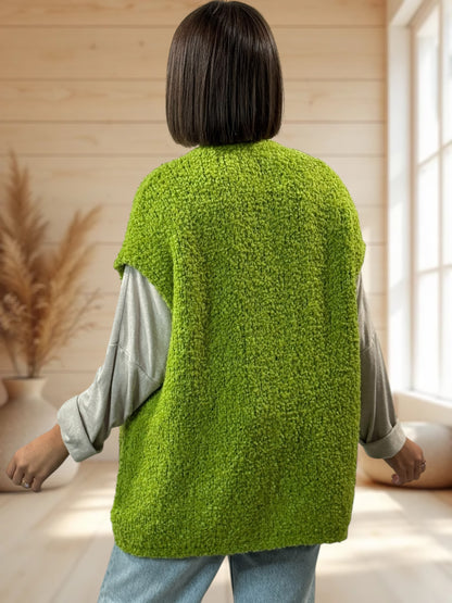NICO - GILET VERT SANS MANCHES 2 POCHES JUSQU'A LA TAILLE 56