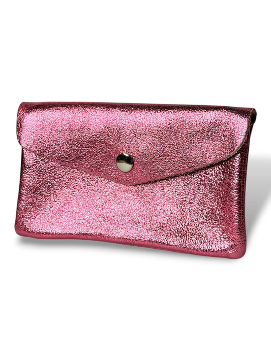 CHARLY PORTE MONNAIE EN CUIR ROSE