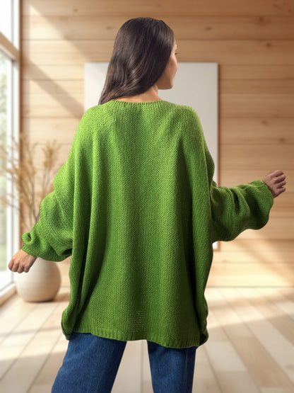 JAMES - PULL OVERSIZE VERT JUSQU'A LA TAILLE 56