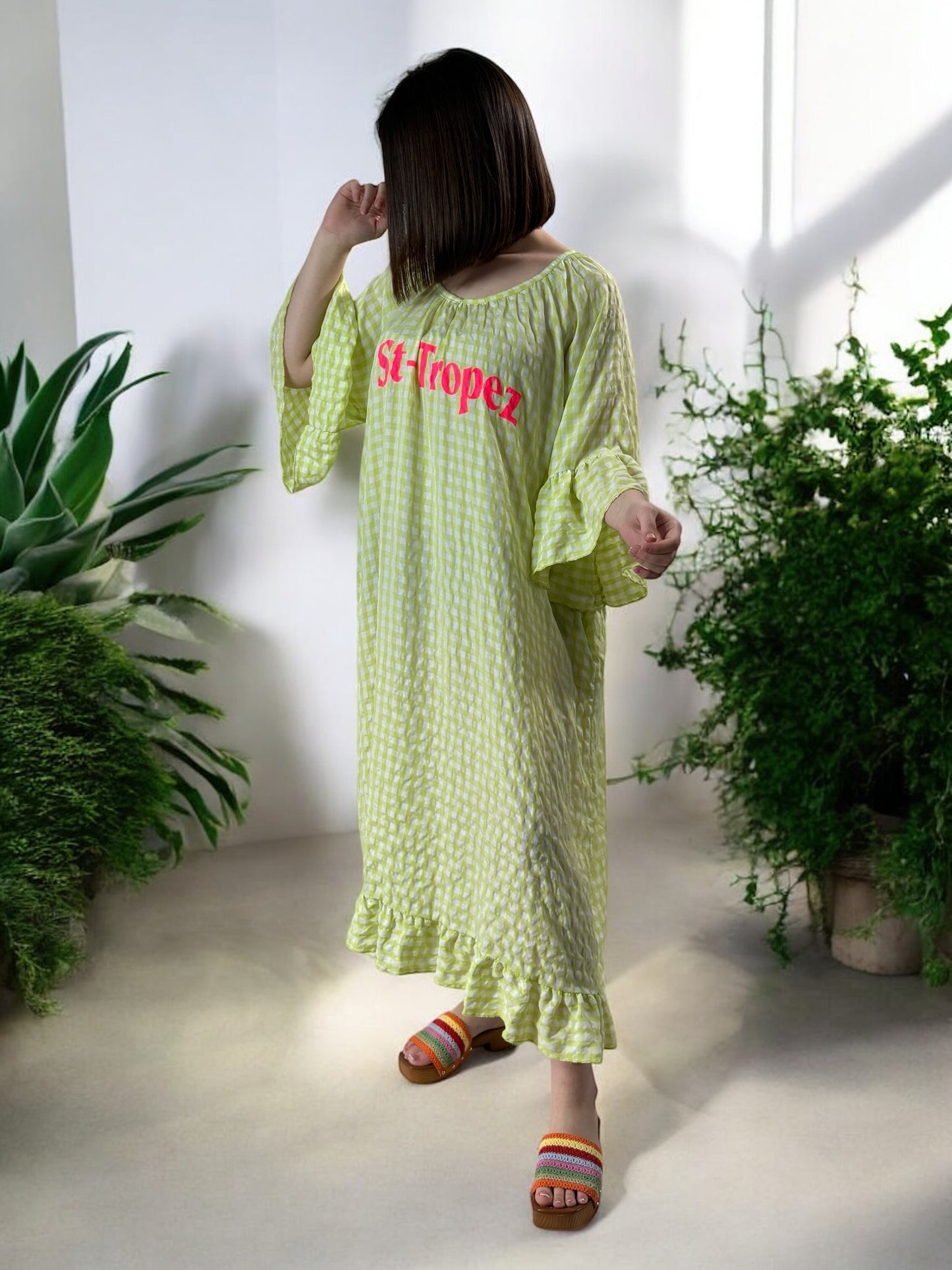 ST TROPEZ - ROBE VICHY ANIS JUSQU'A LA TAILLE 52