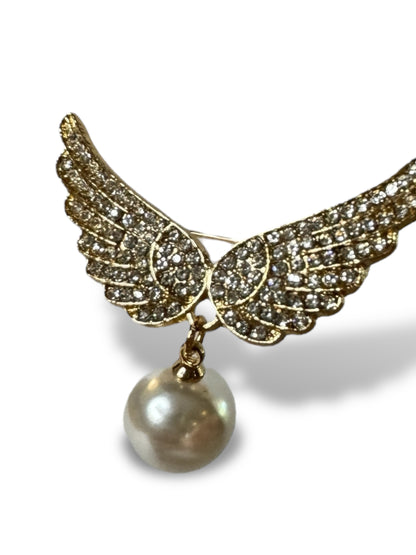 AILES D'ANGE - BROCHE AVEC STRASS