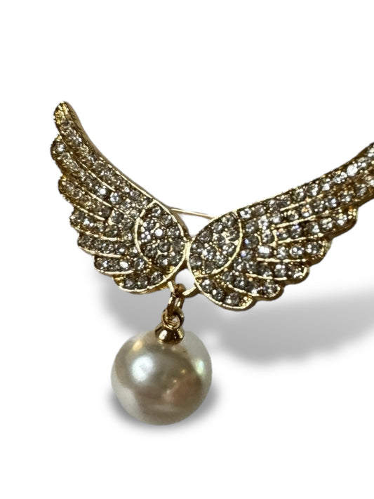 AILES D'ANGE - BROCHE AVEC STRASS