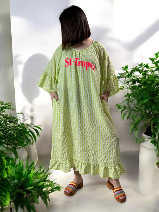 ST TROPEZ - ROBE VICHY ANIS JUSQU'A LA TAILLE 52