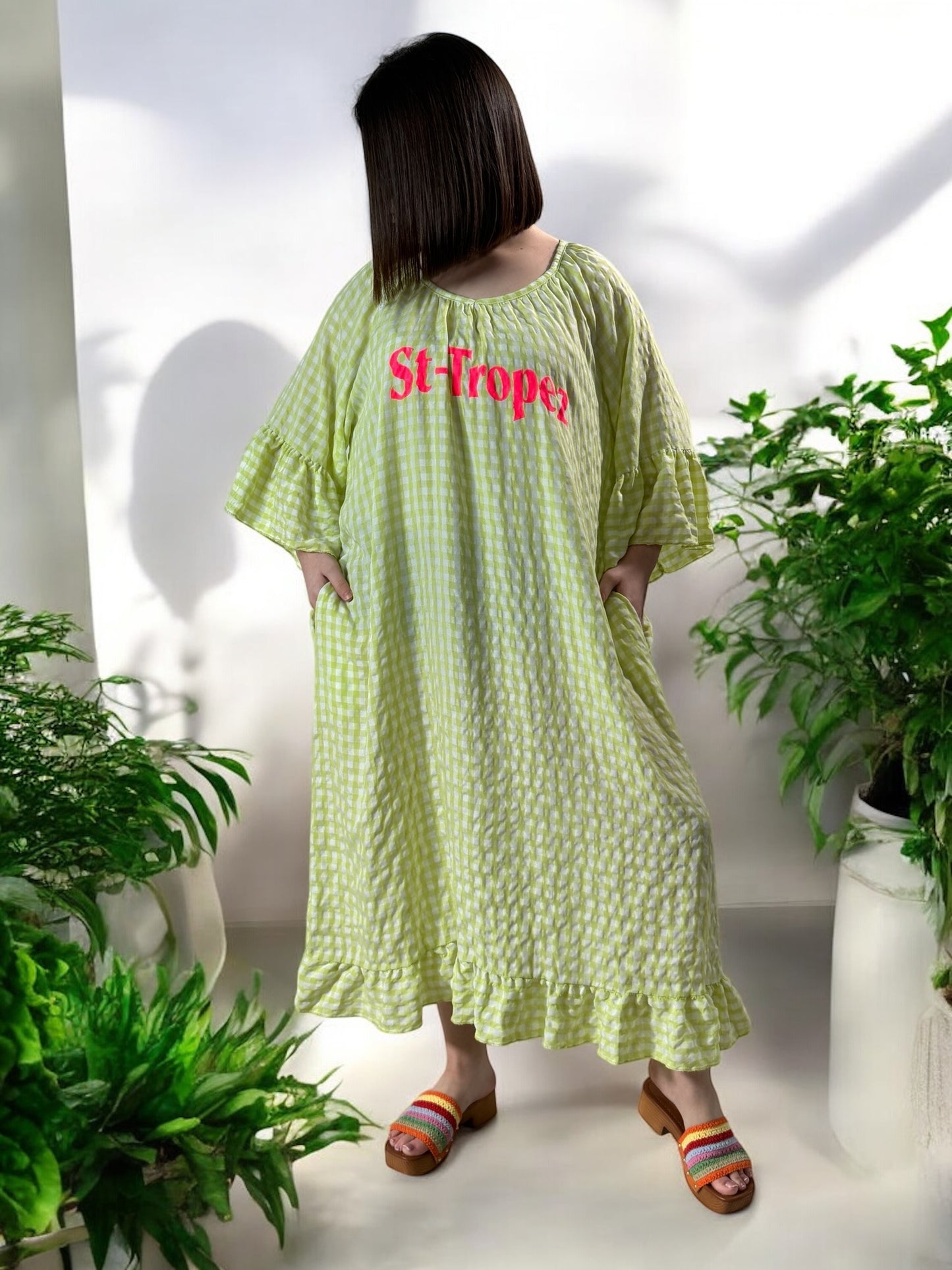 ST TROPEZ - ROBE VICHY ANIS JUSQU'A LA TAILLE 52