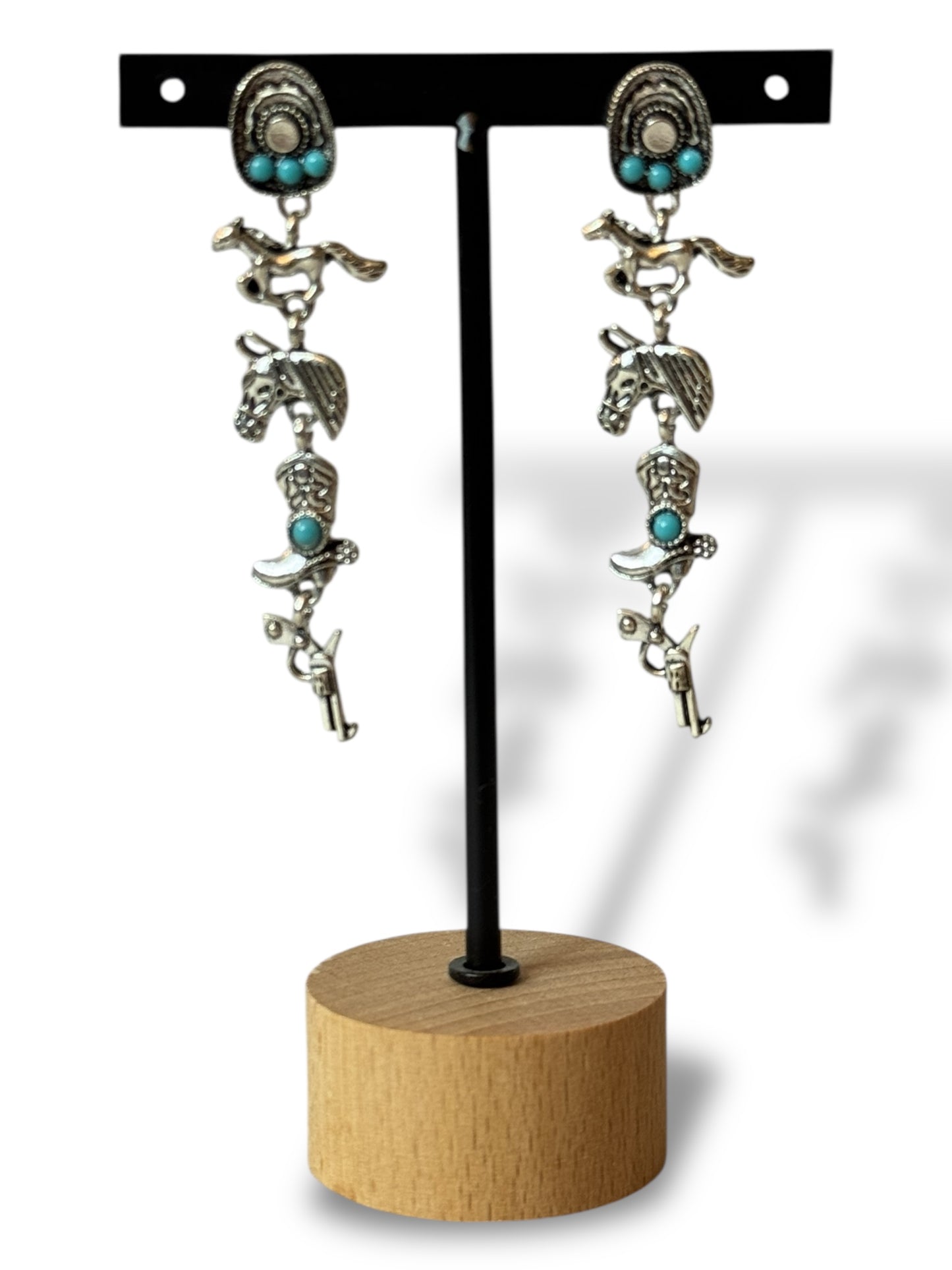 DALLAS - BOUCLES D'OREILLES ARGENT ET TURQUOISE
