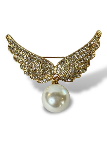 AILES D'ANGE - BROCHE AVEC STRASS