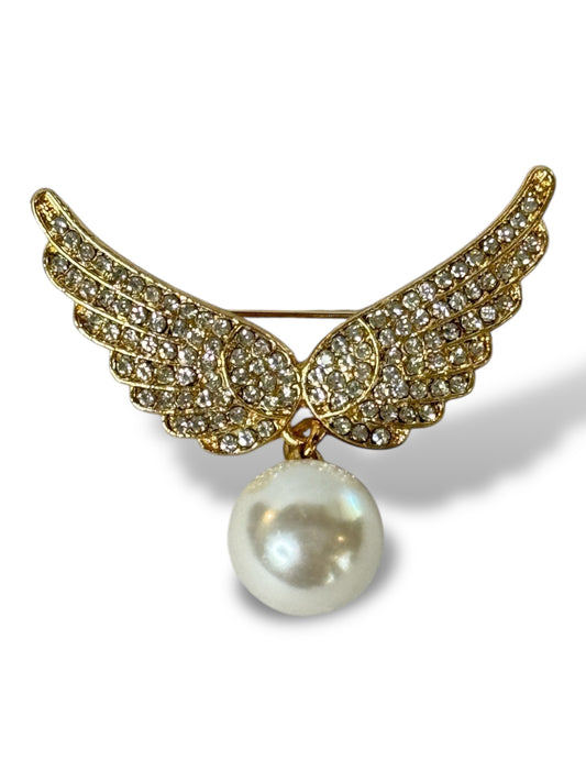 AILES D'ANGE - BROCHE AVEC STRASS