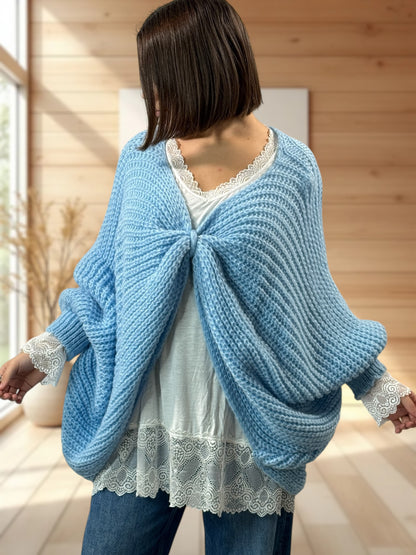 ELLA - PULL OVERSIZE BLEU JUSQU'A LA TAILLE 56