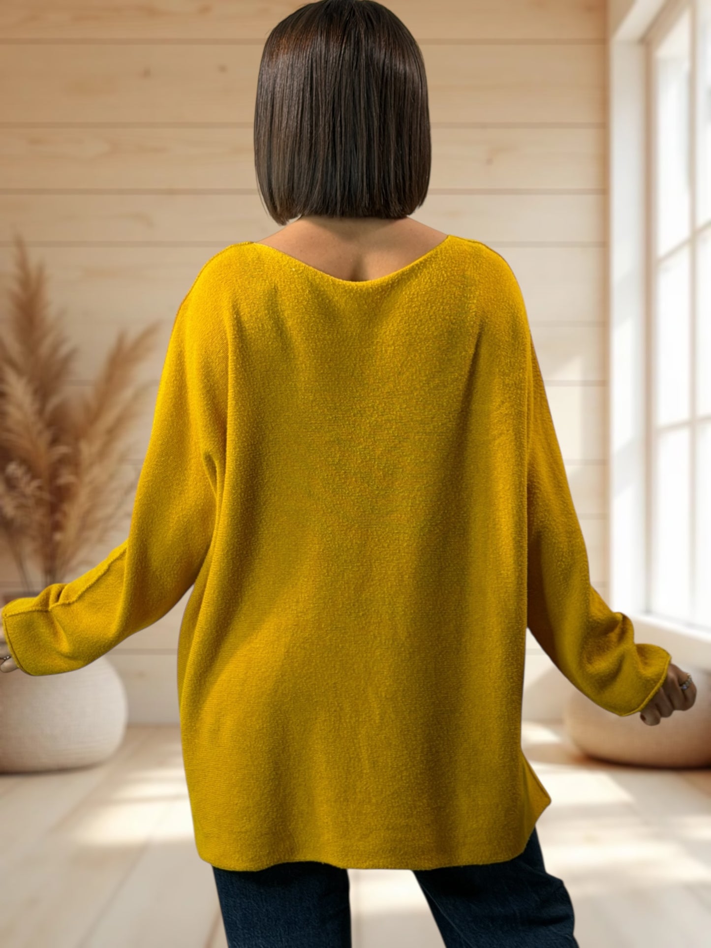 LARA - PULL OVERSIZE CURRY JUSQU'A LA TAILLE 54