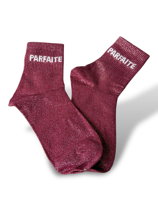 CHAUSSETTES SCINTILLANTES PARFAITE ROSE VINO