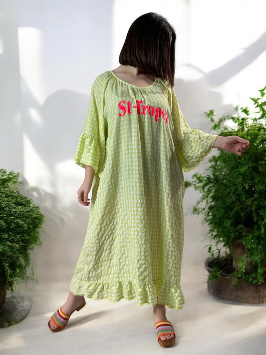 ST TROPEZ - ROBE VICHY ANIS JUSQU'A LA TAILLE 52