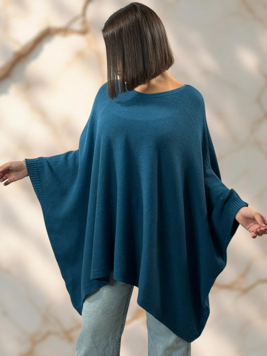 NICKO - PULL OVERSIZE BLEU JUSQU'A LA TAILLE 60
