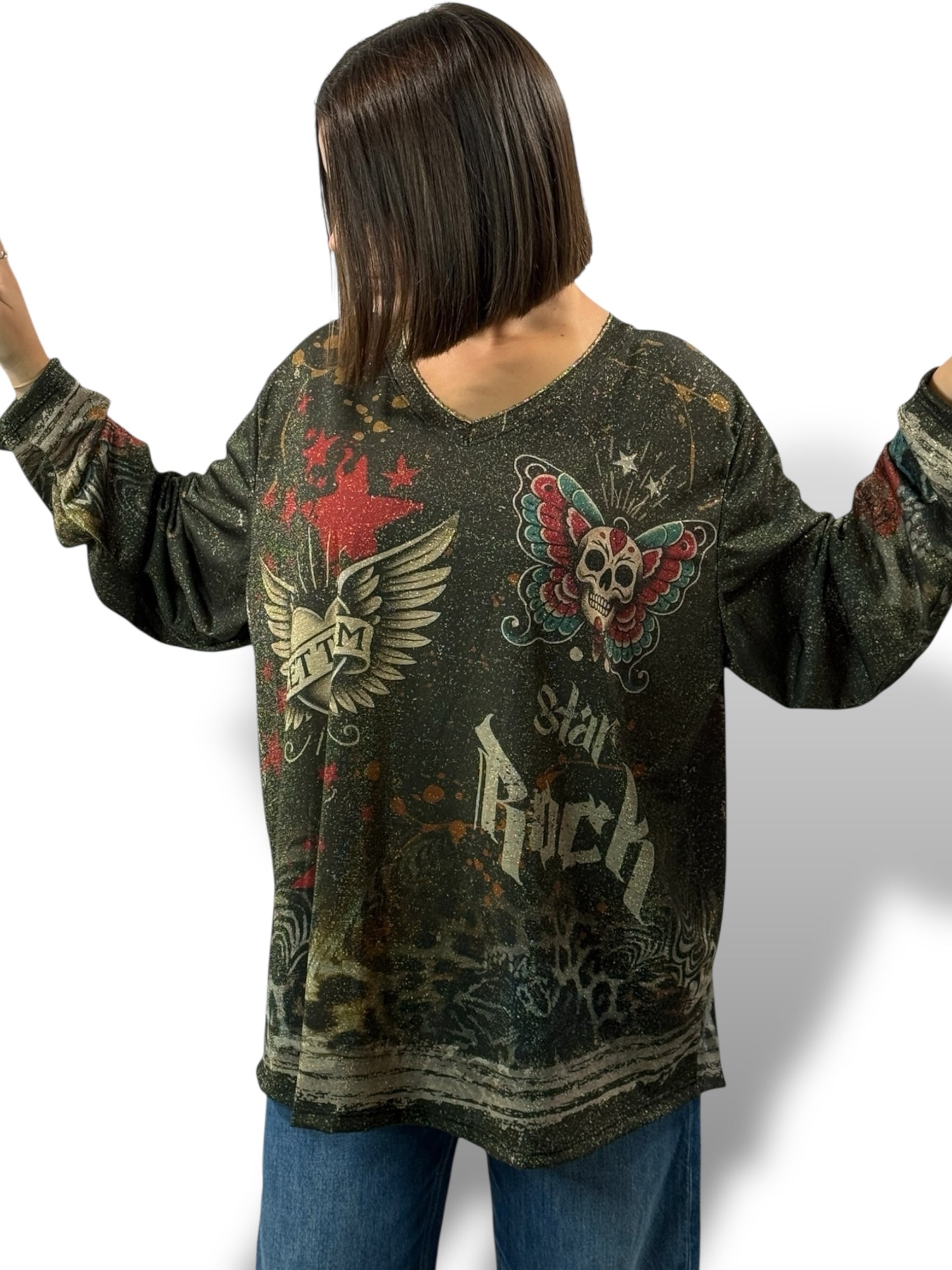 MARYLIN - TOP OVERSIZE FLUIDE SCINTILLANT JUSQU'A LA TAILLE 54