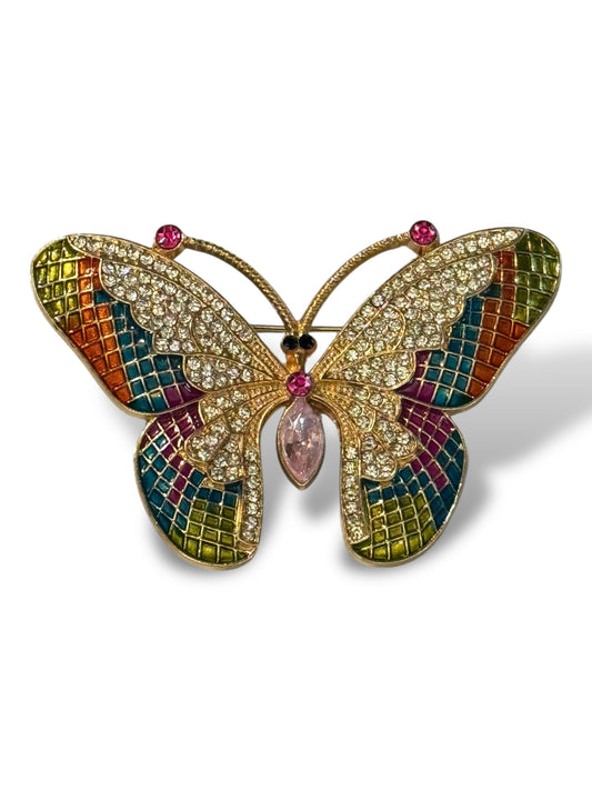 PAPILLON - BROCHE AVEC STRASS TENDANCE