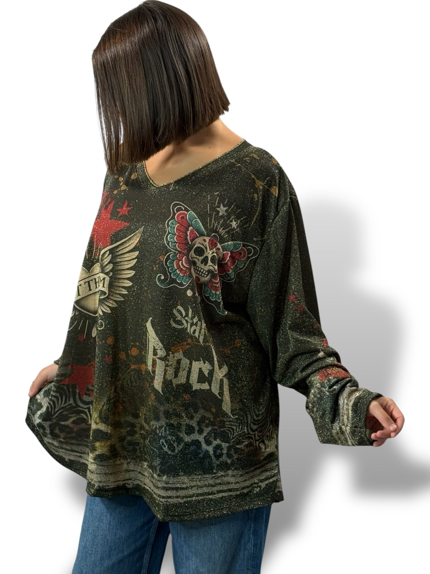 MARYLIN - TOP OVERSIZE FLUIDE SCINTILLANT JUSQU'A LA TAILLE 54