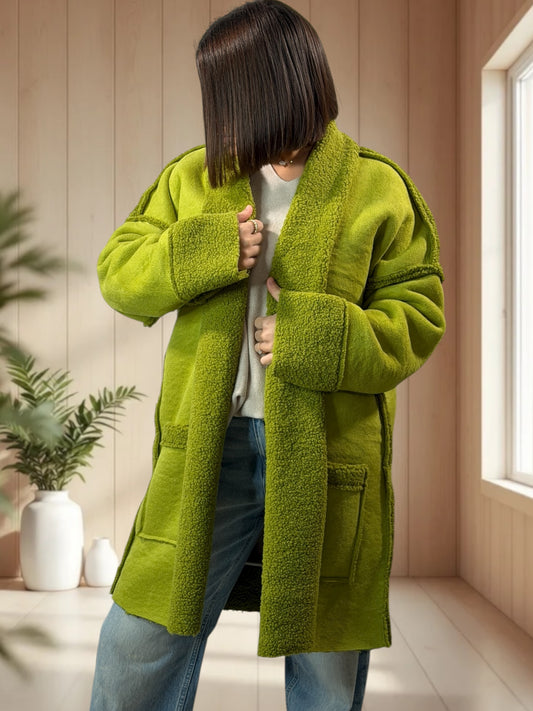 FREDERICO - VESTE VERTE OVERSIZE JUSQU'A LA TAILLE 52