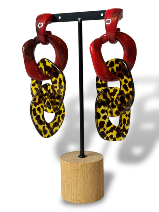 PEGGY - GRANDES BOUCLES D'OREILLES LEOPARD