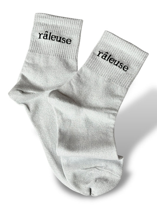 CHAUSSETTES SCINTILLANTES RALEUSE BLANC ARGENT