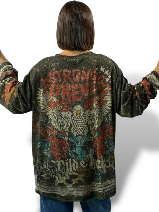 MARYLIN - TOP OVERSIZE FLUIDE SCINTILLANT JUSQU'A LA TAILLE 54
