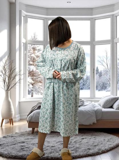 LALY - CHEMISE DE NUIT A FLEUR BLEUE 54/56