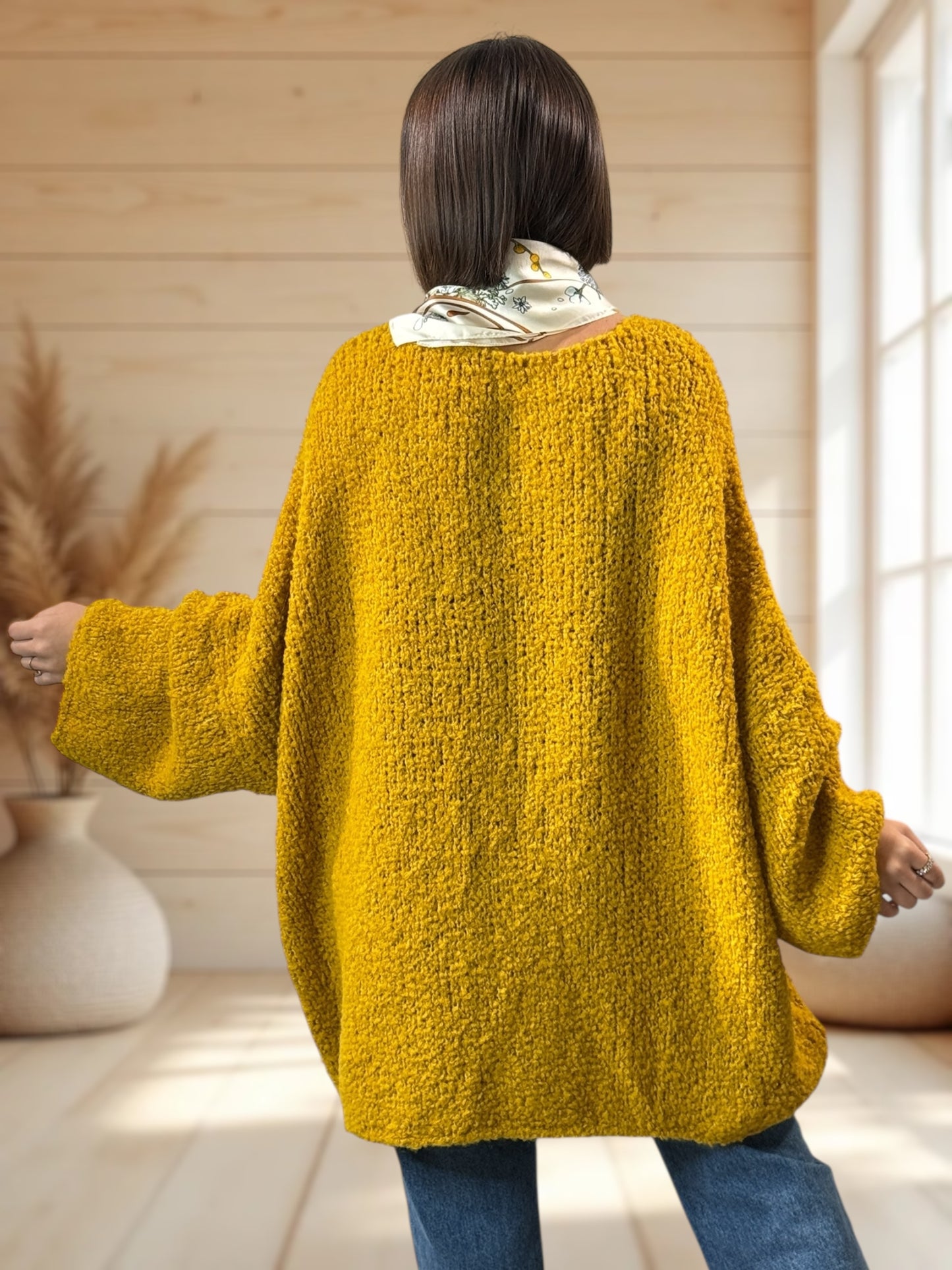 LAETITIA - PULL JAUNE OVERSIZE JUSQU'A LA TAILLE 58