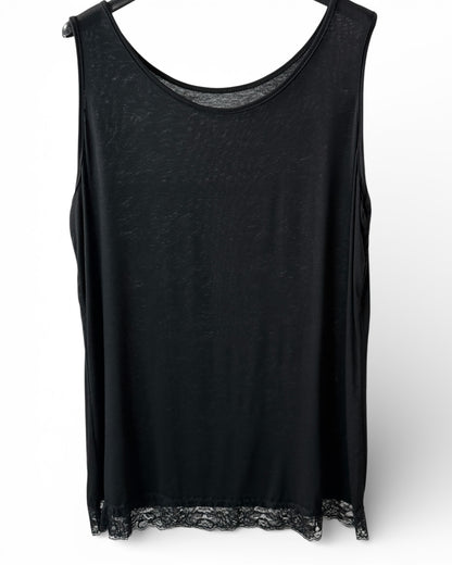 ALICE - TOP NOIR EN VISCOSE TAILLE 44/46 A 52/54