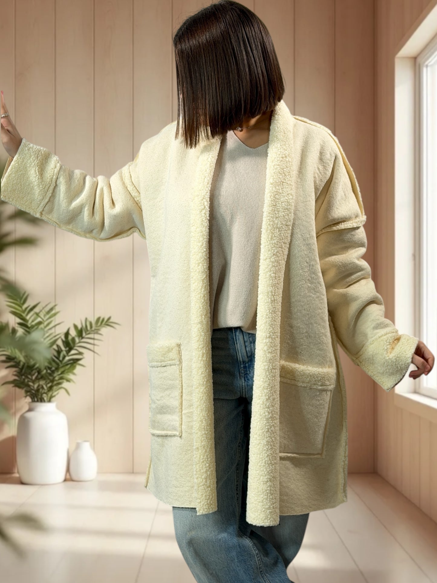 FREDERICO - VESTE BLANC CASSE OVERSIZE JUSQU'A LA TAILLE 52