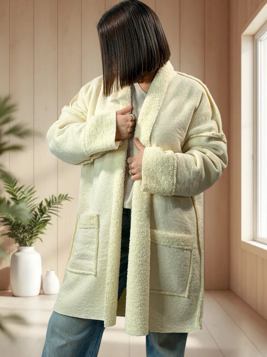 FREDERICO - VESTE BLANC CASSE OVERSIZE JUSQU'A LA TAILLE 52