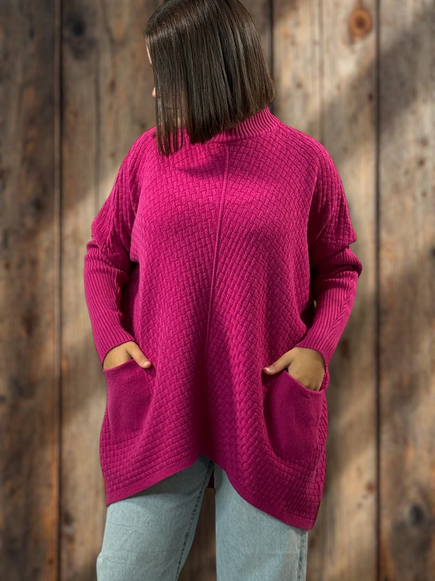 JOE - PULL FUCHSIA 2 POCHES JUSQU'A LA TAILLE 54
