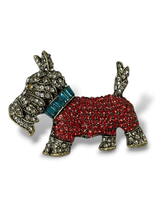 MILOU - GRANDE BROCHE CHIEN AVEC STRASS
