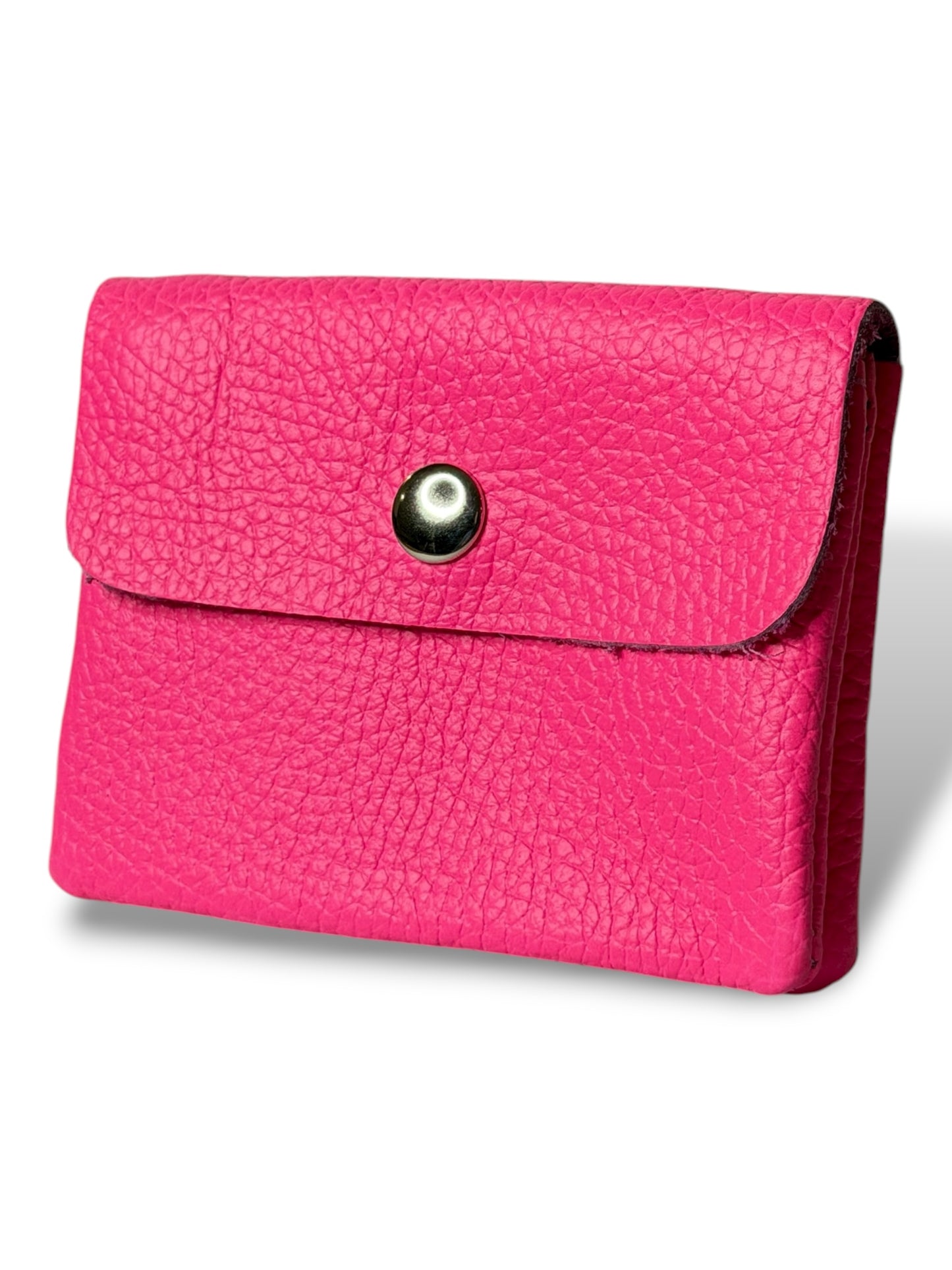 TEDDY PORTE MONNAIE FUCHSIA EN CUIR GRAINE