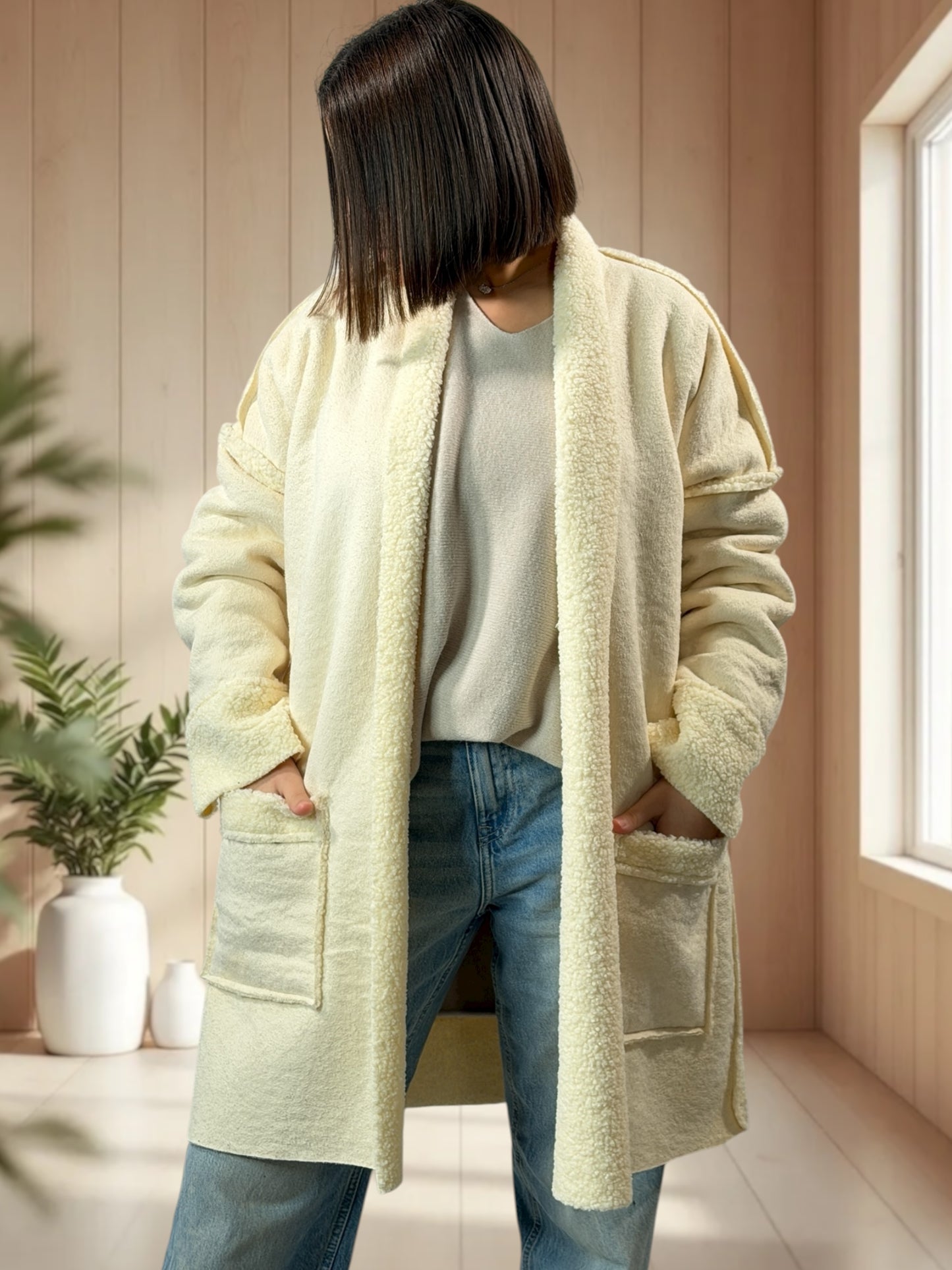 FREDERICO - VESTE BLANC CASSE OVERSIZE JUSQU'A LA TAILLE 52