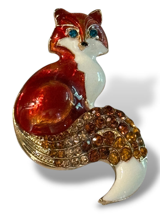 RENARD - BROCHE AVEC STRASS TENDANCE
