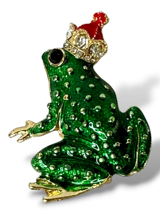 GRENOUILLE - BROCHE AVEC STRASS