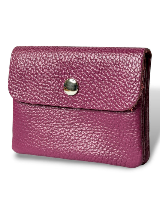 TEDDY PORTE MONNAIE VIOLET EN CUIR GRAINE