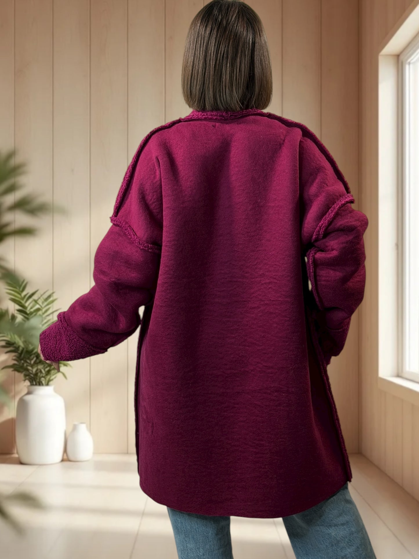 FREDERICO - VESTE CYCLAMEN OVERSIZE JUSQU'A LA TAILLE 52