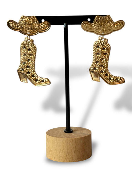 TEXAS - BOUCLES D'OREILLES BOTTE ET CHAPEAU