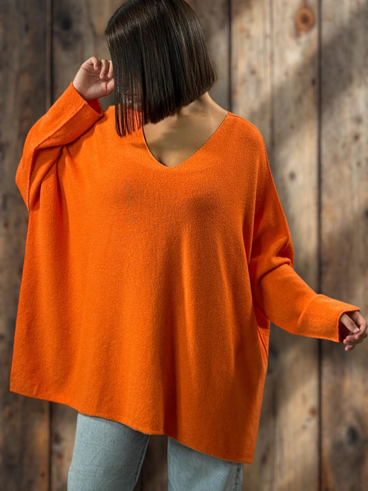 PALOMA - PULL OVERSIZE ORANGE JUSQU'A LA TAILLE 56
