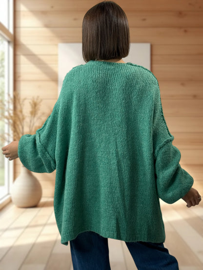 CLEO - GILET OVERSIZE LAGON AVEC JUSQU'A LA TAILLE 52/54