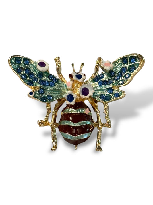 SCARABEE - BROCHE AVEC STRASS