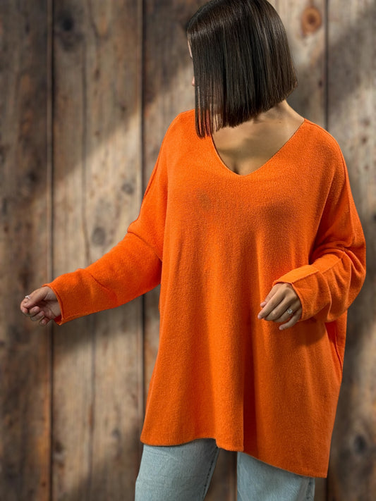 PALOMA - PULL OVERSIZE ORANGE JUSQU'A LA TAILLE 56