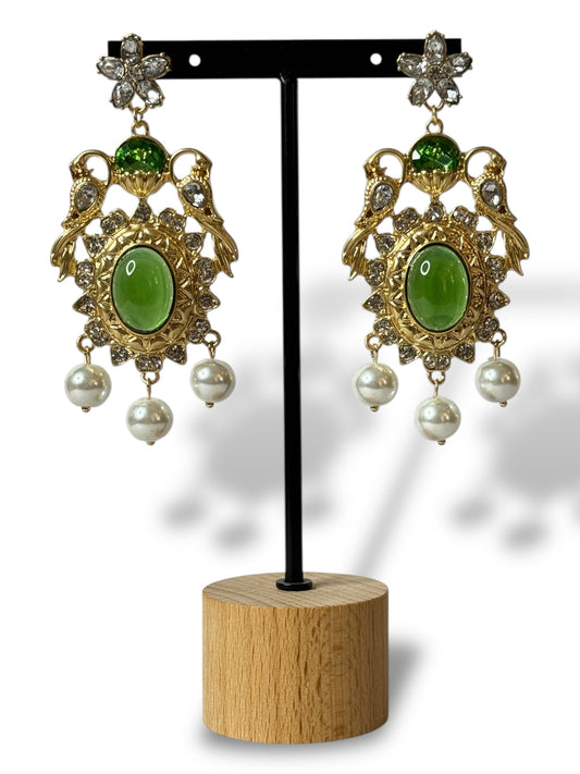 CHERBOURG - BOUCLES D'OREILLES TENDANCE AVEC STRASS