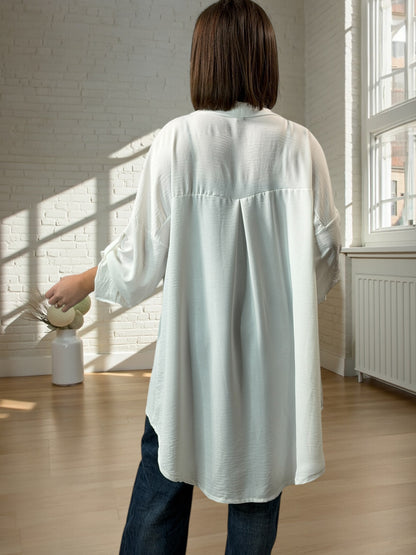 CAMILLE - PULL JAUNE SANS MANCHES ET SA CHEMISE JUSQU'A LA TAILLE 52