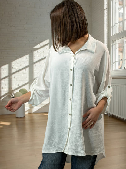 CAMILLE - PULL JAUNE SANS MANCHES ET SA CHEMISE JUSQU'A LA TAILLE 52