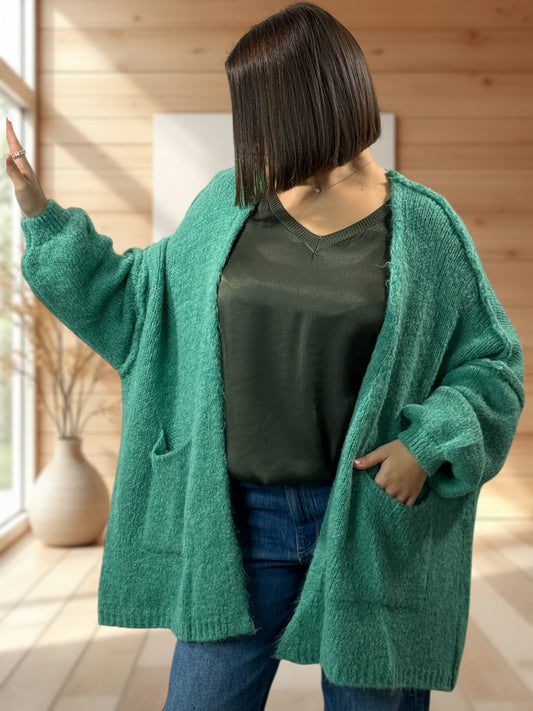 CLEO - GILET OVERSIZE LAGON AVEC JUSQU'A LA TAILLE 52/54