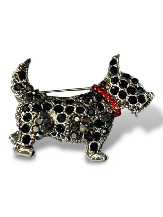 CHIEN - BROCHE AVEC STRASS