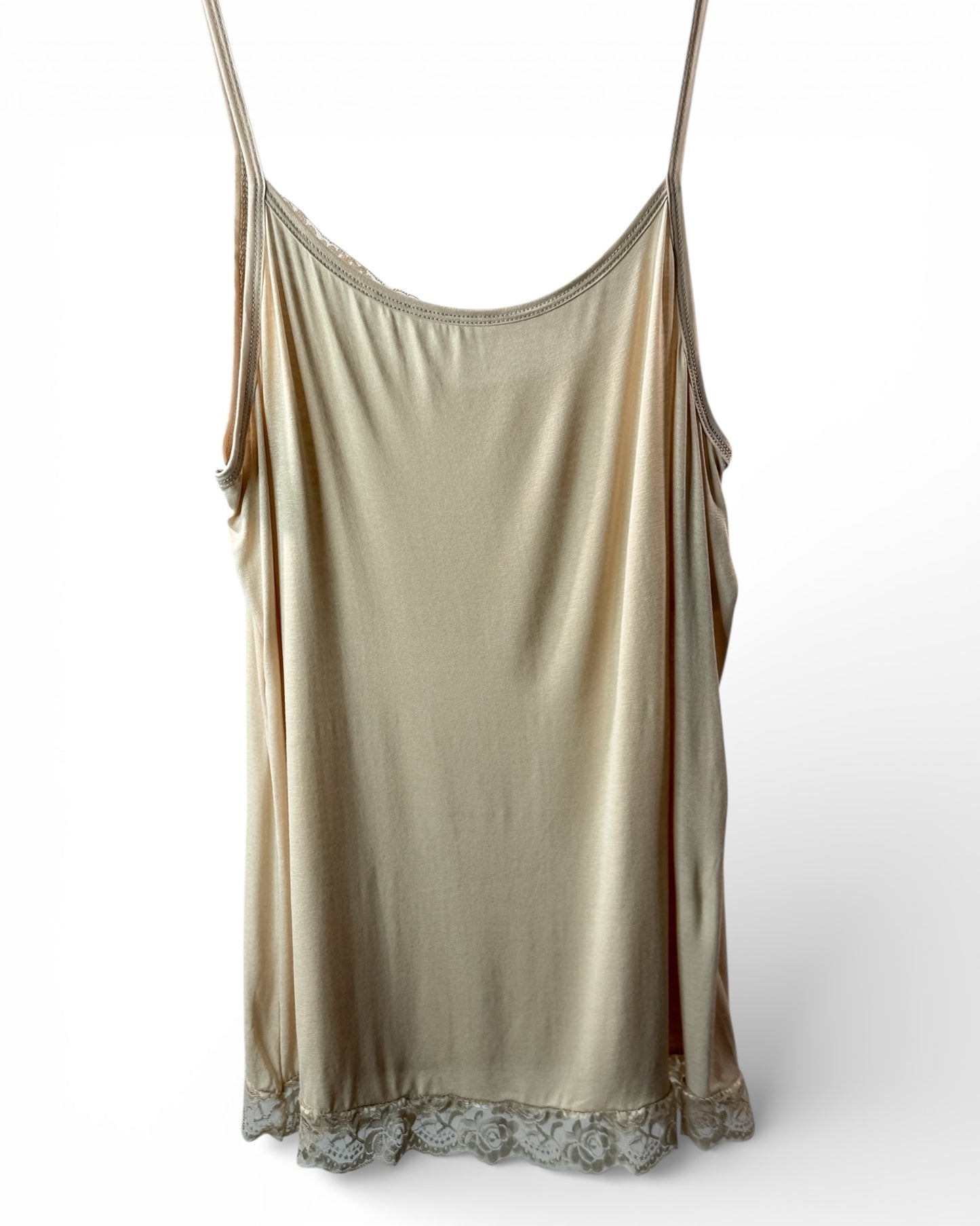 ZOE - TOP BEIGE EN VISCOSE TAILLE 44/46 A 52/54